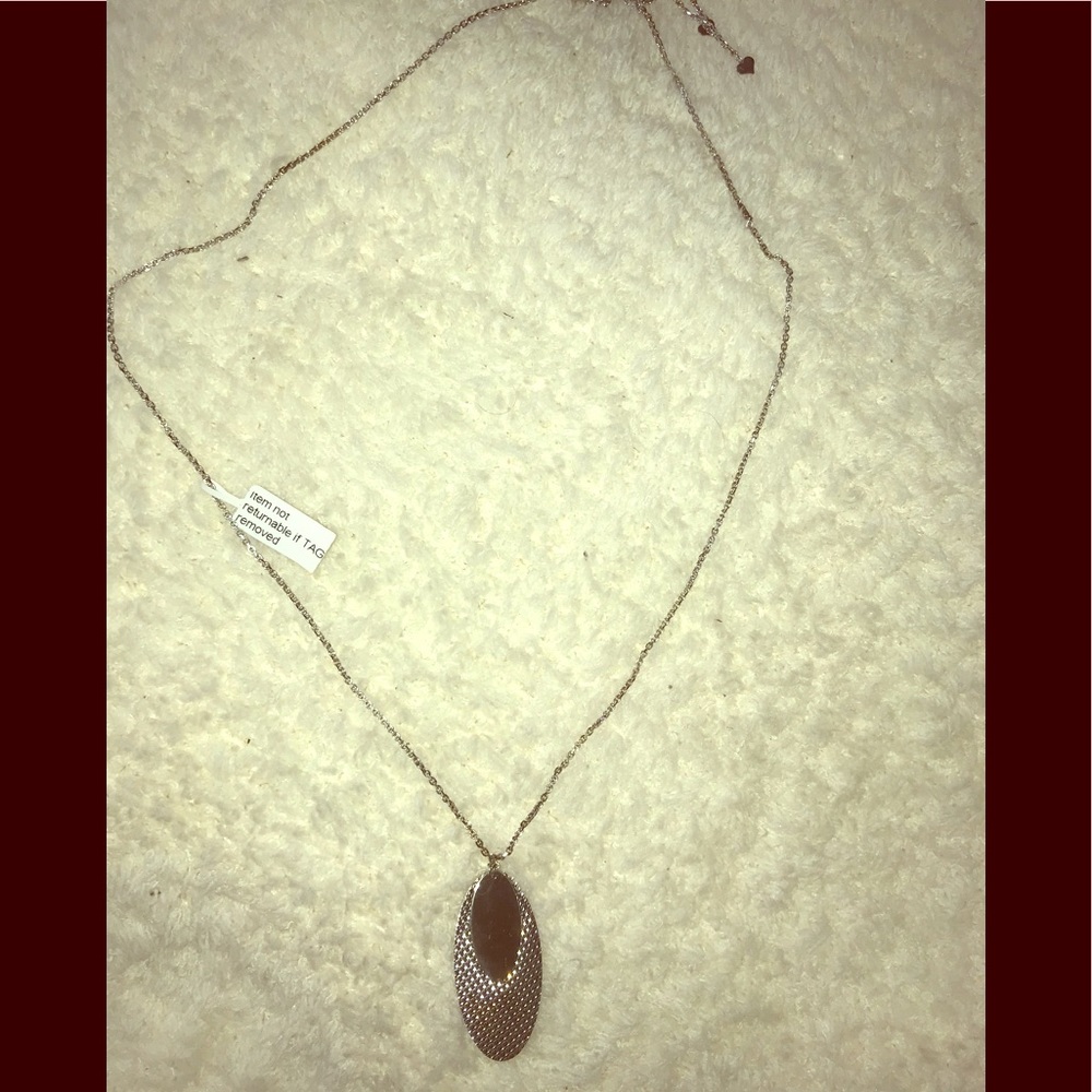 Long silver pendant necklace